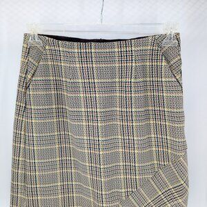 Cabi Pastime Women A Line Houndstooth Plaid Short Skirt with Pockets Size Small
